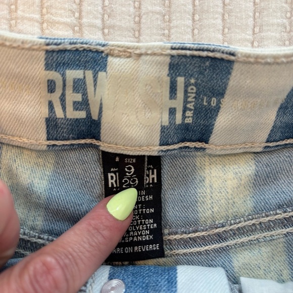 Rewash Brand Striped Denim Super High Rise Paperbag Shorts Women's Size 9/29 - Picture 10 of 11